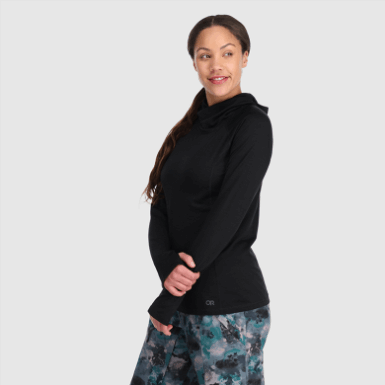 Buitenonderzoek | Dames Alpine Onset Merino 150 Hoodie Zwart