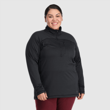 Buitenonderzoek | Vigor Half Zip-plus Zwart Voor Dames