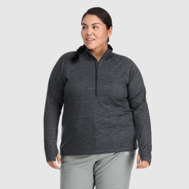 Buitenonderzoek | Dames Alpine Onset Merino 150 Half Zip-plus Charcoal Heide