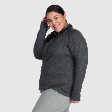 Buitenonderzoek | Dames Alpine Onset Merino 150 Half Zip-plus Charcoal Heide