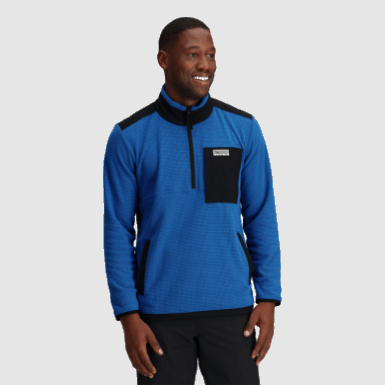 Buitenonderzoek | Heren Trailmix Pullover Met Kwartrits Klassiek Blauw