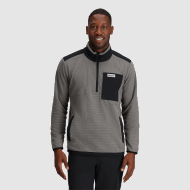 Buitenonderzoek | Heren Trailmix Pullover Met Kwartrits Pewter
