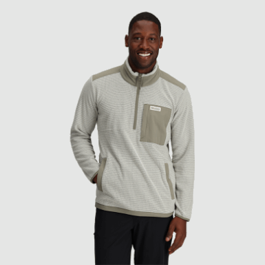 Buitenonderzoek | Heren Trailmix Pullover Met Kwartrits Zand