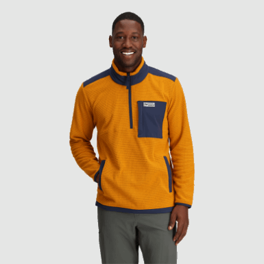 Buitenonderzoek | Heren Trailmix Pullover Met Kwartrits Messing