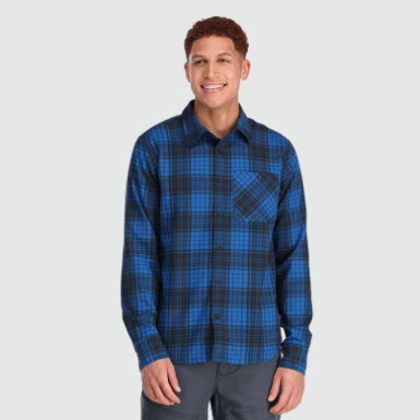 Buitenonderzoek | Heren Kulshan Flanellen Overhemd Klassiek Blauw Geruit