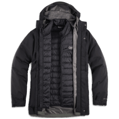 Buitenonderzoek | Heren Foray 3-in-1 Parka Zwart