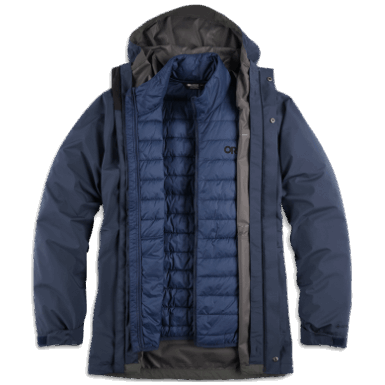 Buitenonderzoek | Heren Foray 3-in-1 Parka Marineblauw