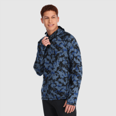 Buitenonderzoek | Heren Alpine Onset Merino 150 Hoodie Marineblauw Camo