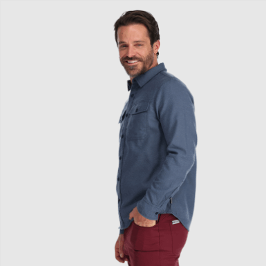 Buitenonderzoek | Heren Feedback Flanellen Overhemd Light Nimbus