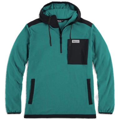 Buitenonderzoek | Heren Trailmix Pullover Met Capuchon Deep Lake/zwart