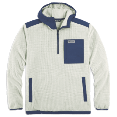 Buitenonderzoek | Heren Trailmix Pullover Hoodie Zand/marineblauw