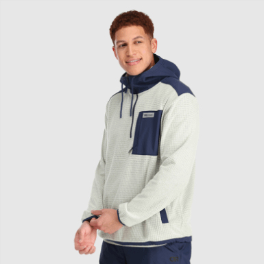 Buitenonderzoek | Heren Trailmix Pullover Hoodie Zand/marineblauw