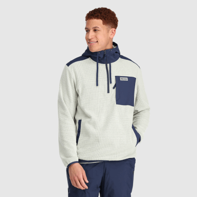 Buitenonderzoek | Heren Trailmix Pullover Hoodie Zand/marineblauw