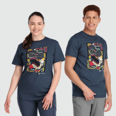 Buitenonderzoek | Artist Series Grafisch T-shirt Marineblauw